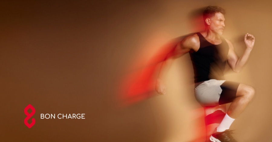 Bon Charge red light therapy in use